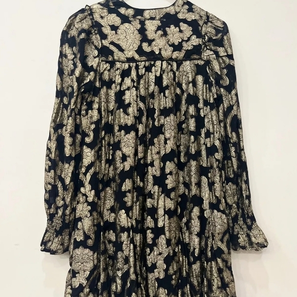 Anthropologie black and metallic gold Dress, Small - Picture 4 of 7